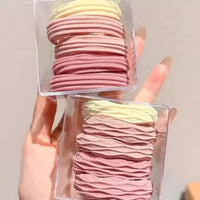 Simple Pink High-Elastic Hair Ties for Ponytails, Durable Hair Bands