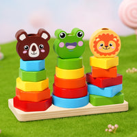 Baby Stacking Rainbow Animal Shape Ring Tower Early Education Toy