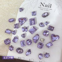 Crystal Purple Nail Art Rhinestones Mixed Shapes