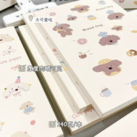 Cute Animal A5 Blank Notebook, Thickened Creative Sketchbook for Students, 240 Pages