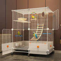 Large Pet Bird Cage Parrot Cage Home Use Cockatiel Peony Tiger Skin Small Sun Special New Anti-Splash Luxury