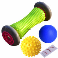 Yoga Massage Stick and Fascia Ball Set - 4-Piece Muscle Relaxation Kit for Fitness and Recovery