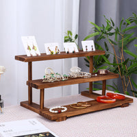 Solid Wood Tiered Display Stand for Jewelry, Cards, and Collectibles