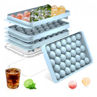 33-Grid Spherical Ice Cube Mold with Storage Box and Scoop, Food-Grade Round Ice Ball Maker for Home Use