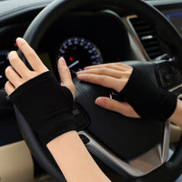Unisex Cotton Half-Finger Sun Protection Gloves for Driving and Scar/Tattoo Coverage