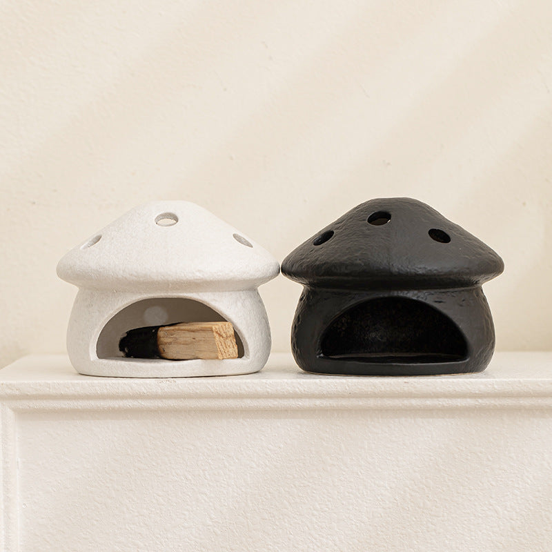 3-in-1 Ceramic Incense Holder for Palo Santo, Sage, and Incense Sticks - Handmade Ash Catcher with Chimney Smudge Bowl