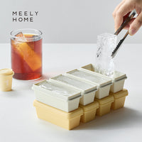 Meelyhome Food-Grade Silicone Ice Cube Tray with Lid for Homemade Ice Cubes, Long Strip Ice Mold for Freezer