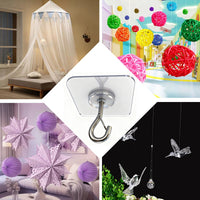 Heavy-Duty Ceiling Hooks for Hanging Plants & Curtains - No-Trace Adhesive & Suction Cup Options