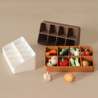 Dollhouse Miniature Multi-Grid Storage Box Desktop Display Shelf Model Supermarket Rack Prop for OB1 Dolls