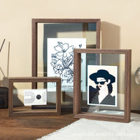 Double-Sided Transparent Glass Photo Frame for Displaying Pictures, Specimens, and Artwork