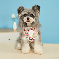 TANPOPO Floral Pet Bandana with Hook and Loop Fastener for Small to Large Dogs
