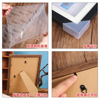 New Chinese Style Wooden Mini Square Photo Frame for Landscape Painting Display