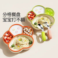 Hot Selling Baby Divided Plate Bear Paw Silicone Bowl Infant Self-Feeding Training Plate Kids Suction Tableware