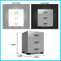 Wanjiafu Smart Nightstand with Fingerprint Lock, Modern Multifunctional Bedside Table with Charging Station for Bedroom