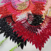Heavy Embroidered Sequin Beaded Mesh Applique for Dresses and Costumes