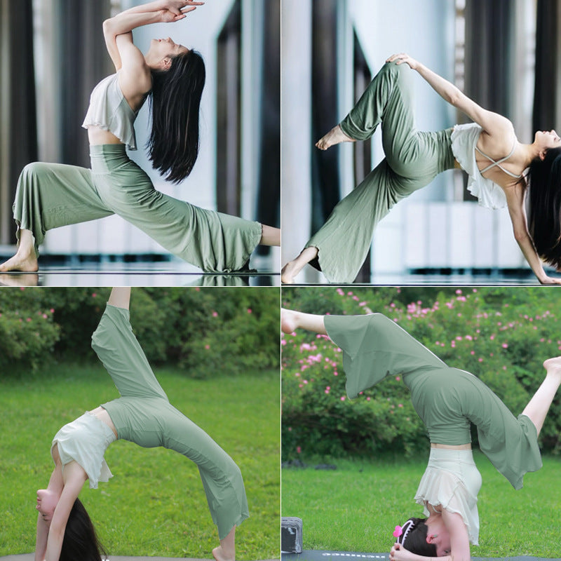 Women’s High Waist Flowy Yoga Pants, Wide Leg Training Pants, Soft Stretchy Breathable Lightweight Dance Pants, 2025 New