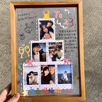 Double-Sided Transparent Photo Frame for Instant Prints & DIY Crafts, Desktop Display for Couples & Gifts