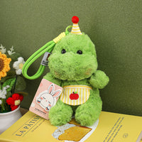 Dinosaur Plush Toy with Costume for Boys, Backpack Charm, Birthday Gift