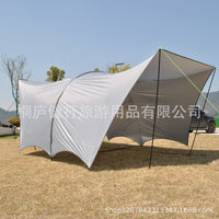 Large 12-Person Seagull Tarp Shelter for Family Gatherings, Waterproof Sunshade Canopy