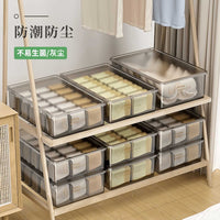 Underwear and Socks Storage Organizer Box with Lids, Drawer Divider for Closets and Dressers