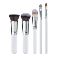 30-Piece Silver Professional Makeup Brush Set for Foundation, Concealer, Blush, and Powder