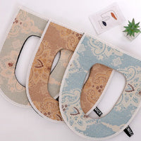 Universal Cotton Linen Toilet Seat Cover with Handle and Zipper, Breathable, Washable, Skin-Friendly for All Seasons
