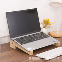 Wooden Laptop Stand with Storage, Monitor Riser for Desk Organization