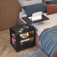 Smart Multifunction Small Bedside Table, Minimalist Bedroom Storage Cabinet, Modern Light Luxury Charging Side Cabinet for Apartments