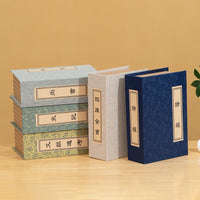 New Chinese Style Linen Faux Book Decor for Shelves and Displays