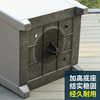 Outdoor Square Large Caliber Plastic Planter Box for Trees and Fish, Thickened Cement-Look Pot for Malls and Courtyards