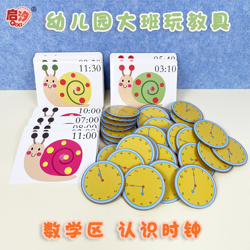 Preschool Clock Learning Set for Kids - Time Recognition Math Practice Game