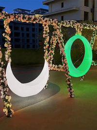 LED Outdoor Solar Crescent Moon Swing for Playgrounds and Commercial Decor