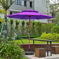Rose Red Pole Outdoor Patio Umbrella Sunshade Rainproof Center Pole Umbrella for Commercial Beach Use