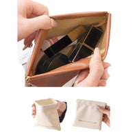 Portable Self-Closing Data Cable Storage Pouch, Large Capacity Cosmetic Bag for Lipstick and Digital Accessories