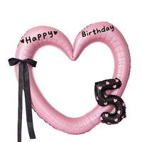 Pink Hollow Heart Photo Frame Balloon for Birthday Party Decoration