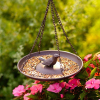 Cast Iron Bird Feeder Bath Tray for Outdoor Garden Decor