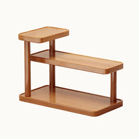 Wooden Desktop Cosmetic Organizer for Vanity and Entryway, Skincare and Perfume Storage Rack