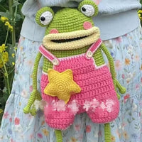 DIY Crochet Frog Crossbody Bag Material Kit