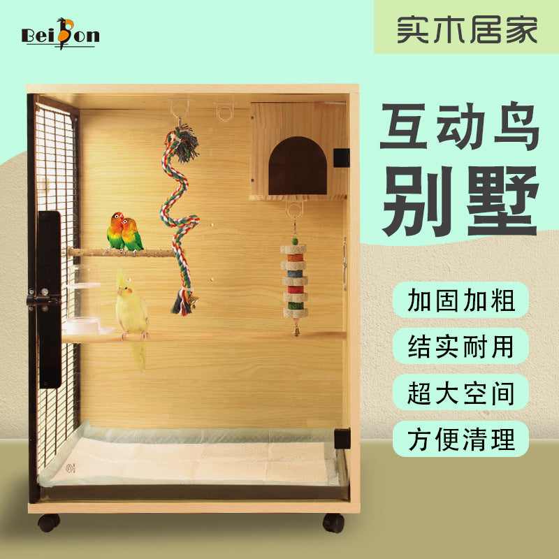 Large Bird Cage for Parrots, Budgies, Peonies, Cockatiels, and Finches - Spacious Home Villa Observation Cage