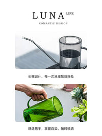 LUNA Horticulture Long Spout Watering Can with Spray Nozzle for Indoor Outdoor Plants