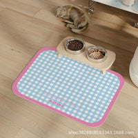 Dopamine Plaid Diatomaceous Earth Pet Feeding Mat - Quick Dry, Splash-Proof, Absorbent, Easy Clean