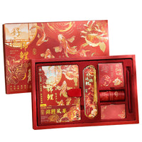 Chinese Style Gilded Notebook Gift Set with Stationery for Students