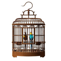 Vintage Round Bird Cage for Small Birds - Canary, Finch, Parakeet, Lovebird