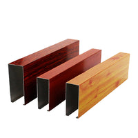 Wood Grain U-Shaped Aluminum Baffle Ceiling for Commercial Spaces