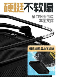 Benno Thickened Foldable Fishing Bucket with Rod Insert for Outdoor Angling