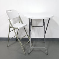Portable Folding Bar Stool with Backrest - High Counter Height Chair for Home and Commercial Use