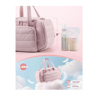 Quilted Breast Pump and Bottle Cooler Bag with Insulated Compartment
