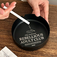 Industrial Style Stainless Steel Ashtray with Windproof Lid for Office and Home Decor