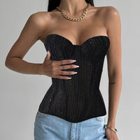 Women's Sexy Backless Boned Bustier Corset Top