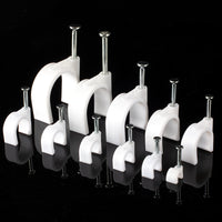 Round Cable Clips with Steel Nails for Wire Management